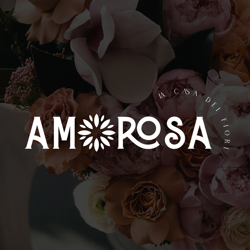 Elegant floral logo design for Amorosa