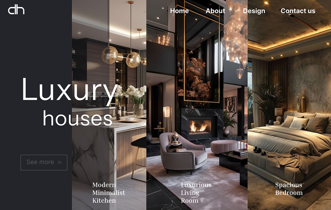 Web design forModern luxury house with elegant architecture