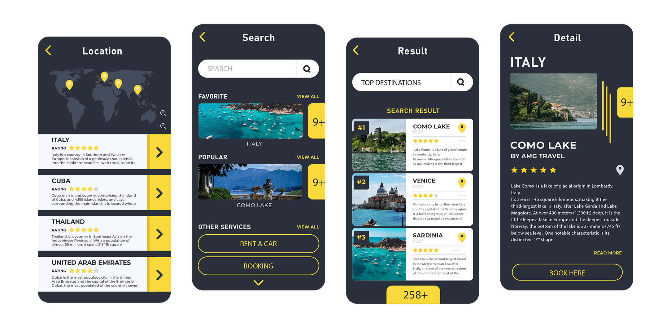 Amigo travel app with a clean and modern interface